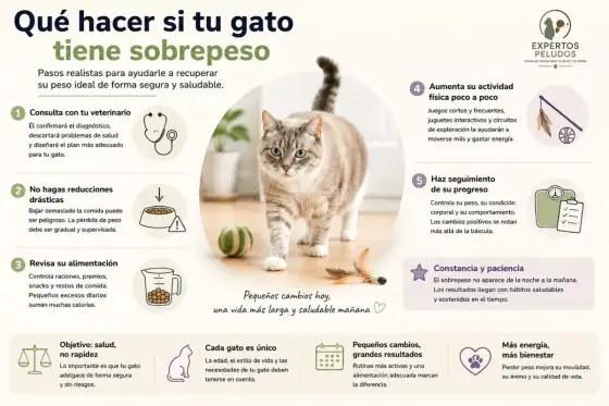 Gato con sobrepeso - ¿Cómo ayudarlo a adelgazar de forma segura?
